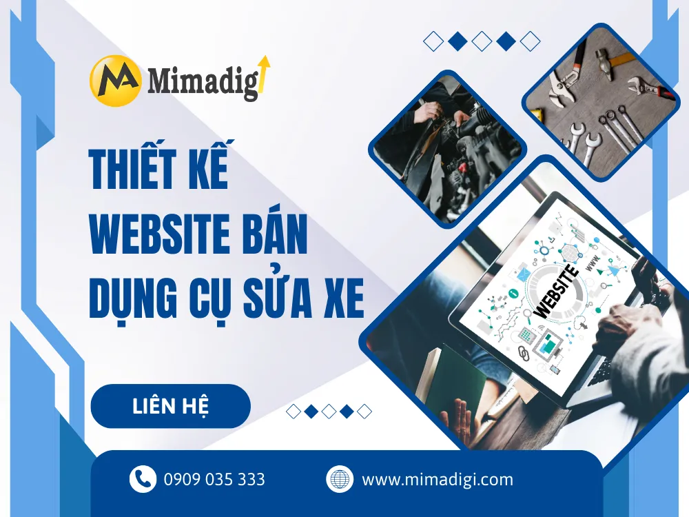Thiết kế website bán dụng cụ sửa xe tại mima