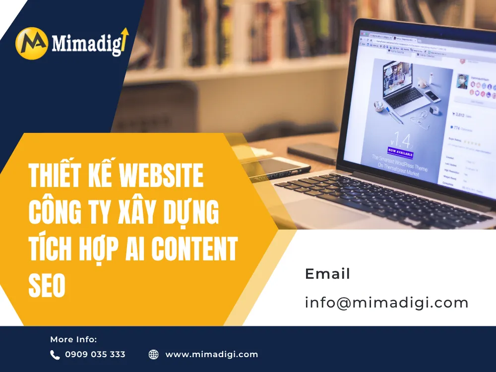 Thiết Kế Website Công Ty Xây Dựng Tích Hợp AI Content SEO tại mima