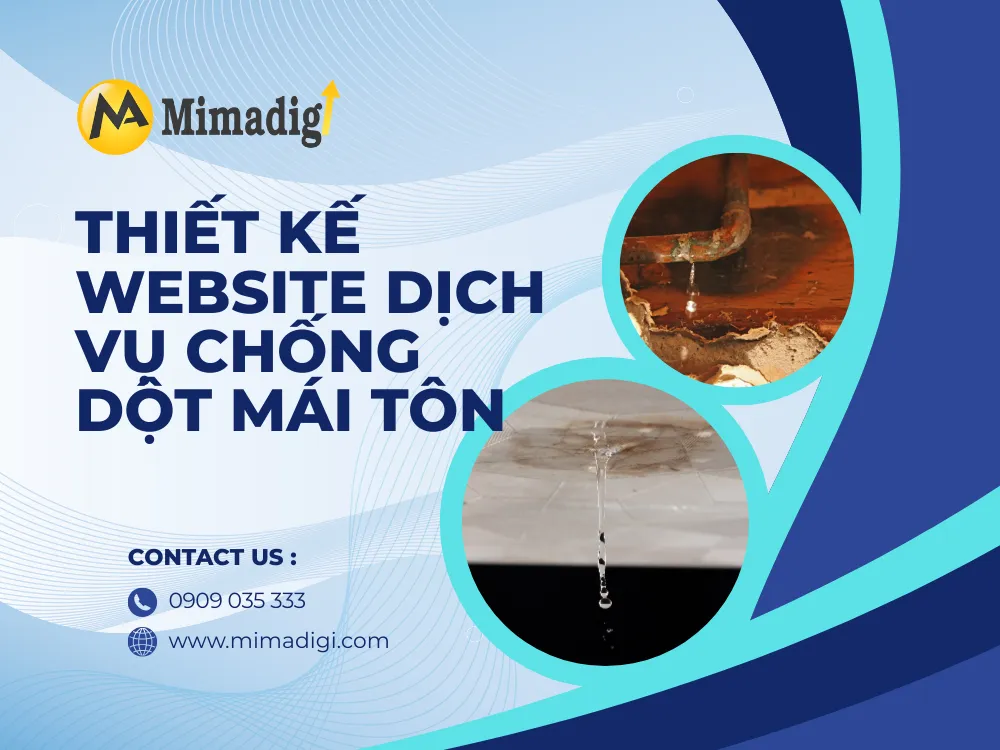 Thiết kế website dịch vụ chống dột mái tôn tại mima