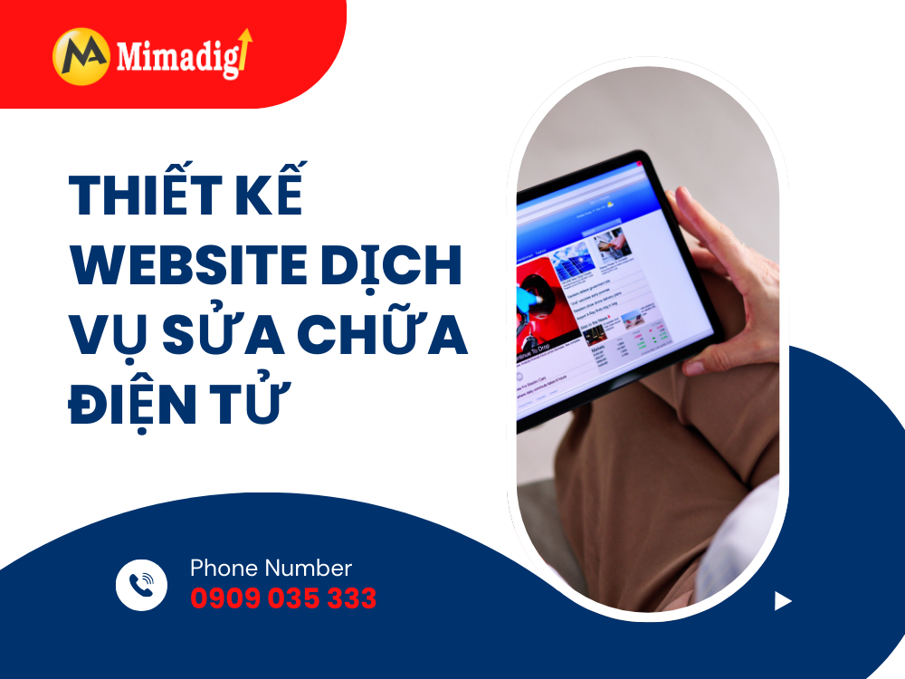 Thiết kế website dịch vụ sửa chữa điện tử tại mima