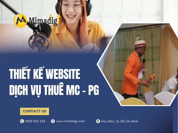 Thiết kế website dịch vụ thuê MC-PG tại mima