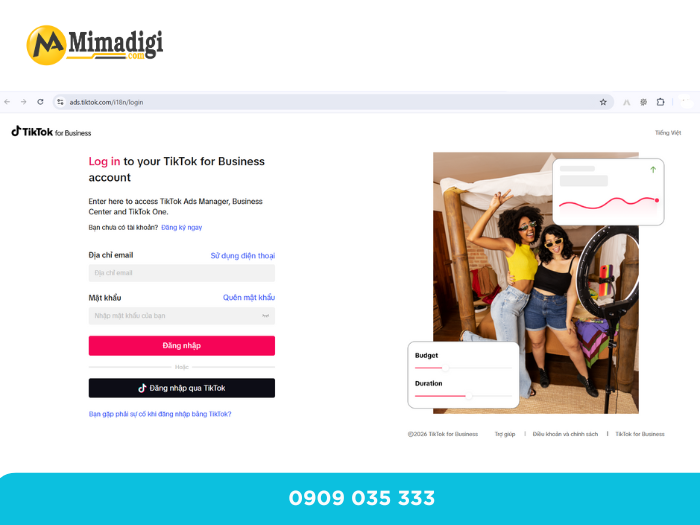 Access TikTok Business Center
