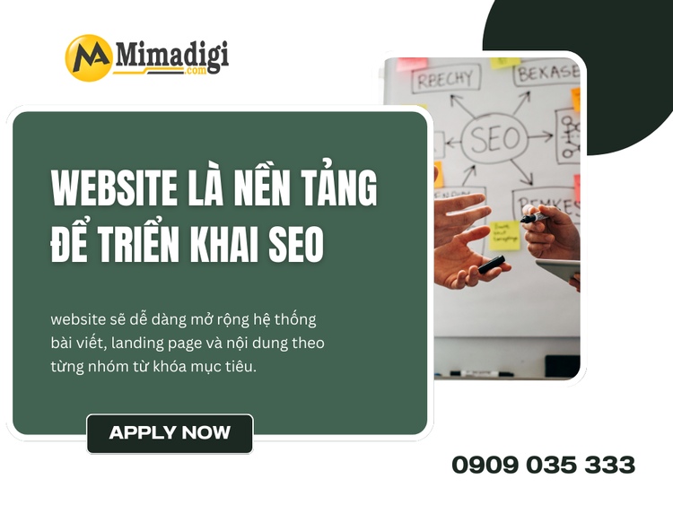 Website là nền tảng để triển khai SEO và tăng trưởng bền vững