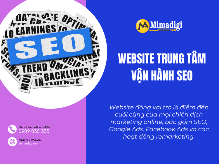 Website trung tâm vận hành SEO, quảng cáo và bán hàng