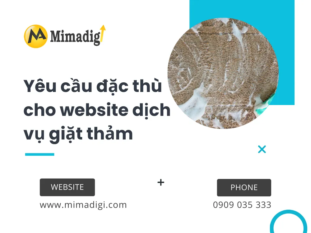 Yêu cầu đặc thù cho website dịch vụ giặt thảm tại mima