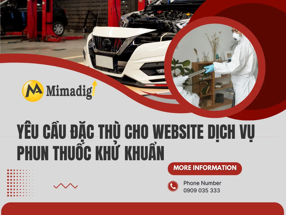 Yêu cầu đặc thù cho website dịch vụ phun thuốc khử khuẩn tại mima