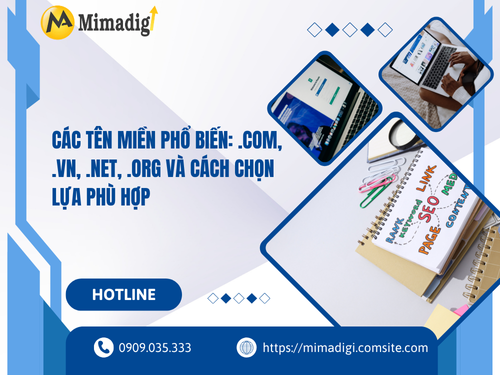 Các tên miền phổ biến: .com, .vn, .net, .org và cách chọn lựa phù hợp của mimadigi