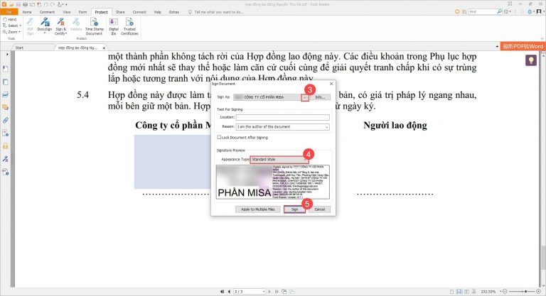 Thực hiện ký trên Foxit Reader