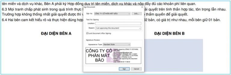 Step 4: Select the Digital Certificate and Configure Signature Information