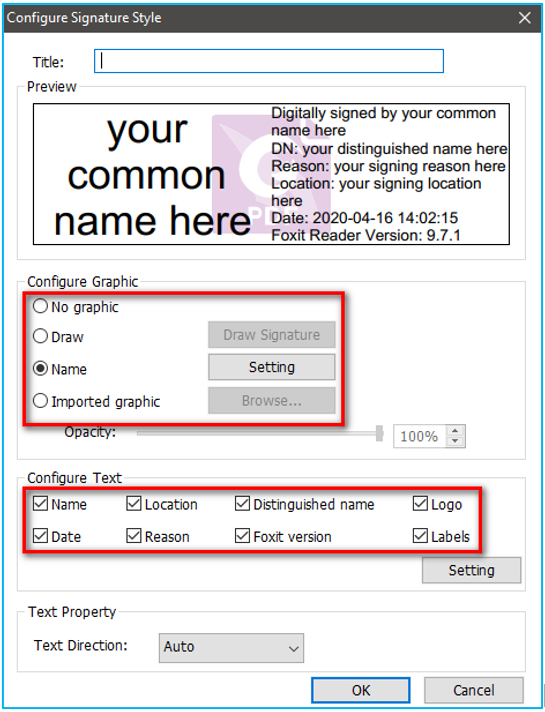 Step 4: Select the Digital Certificate and Configure Signature Information