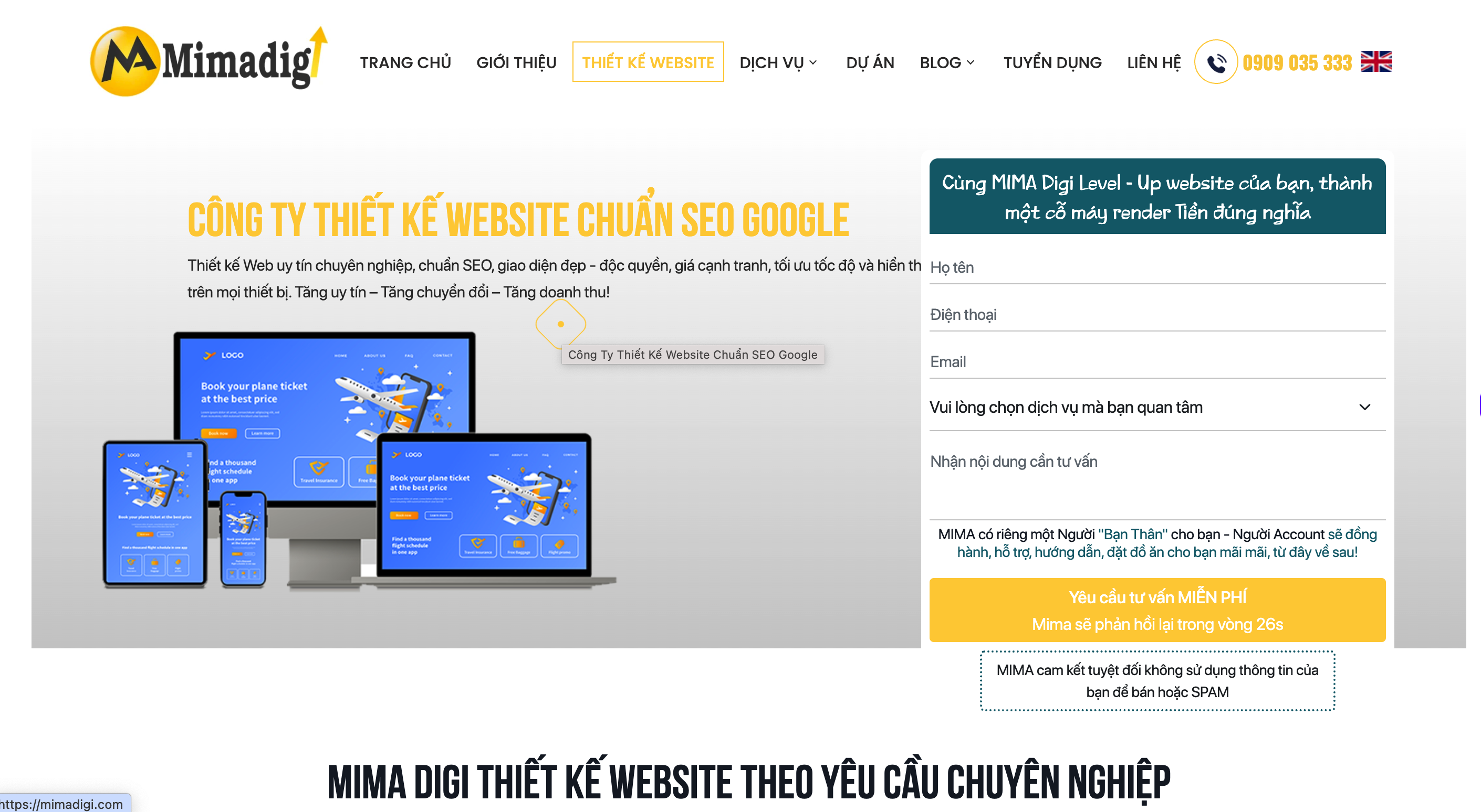 MIMADigi – Dịch vụ thiết kế website chuẩn SEO Google