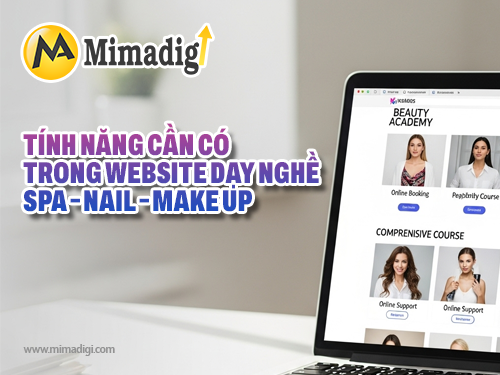 Thiết kế website dạy nghề spa, nail, make up tại mimadigi