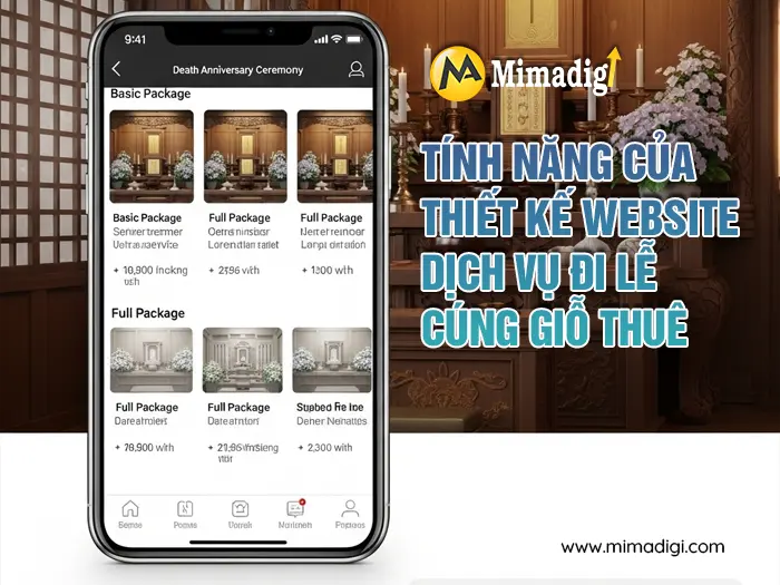Thiết kế website dịch vụ đi lễ – cúng giỗ thuê tại mimadigi