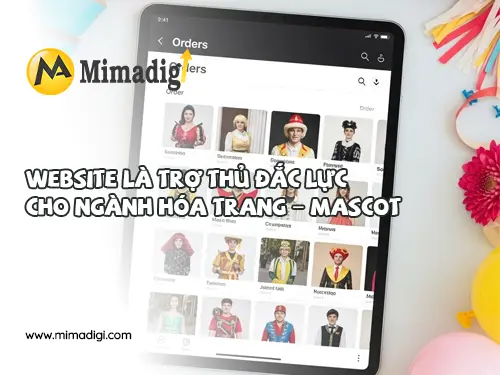 Thiết kế website dịch vụ hóa trang – thuê mascot tại mimadigi