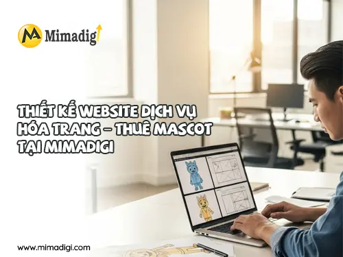 Thiết kế website dịch vụ hóa trang – thuê mascot tại mimadigi